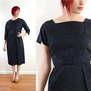 Vintage Floral Brocade Dress Set